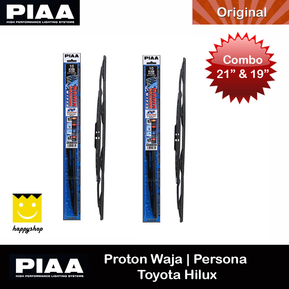 PIAA Radix Silicone Windscreen Wiper Made in Japan (Combo 21 & 19 ) for Toyota Hilux Proton Waja Persona