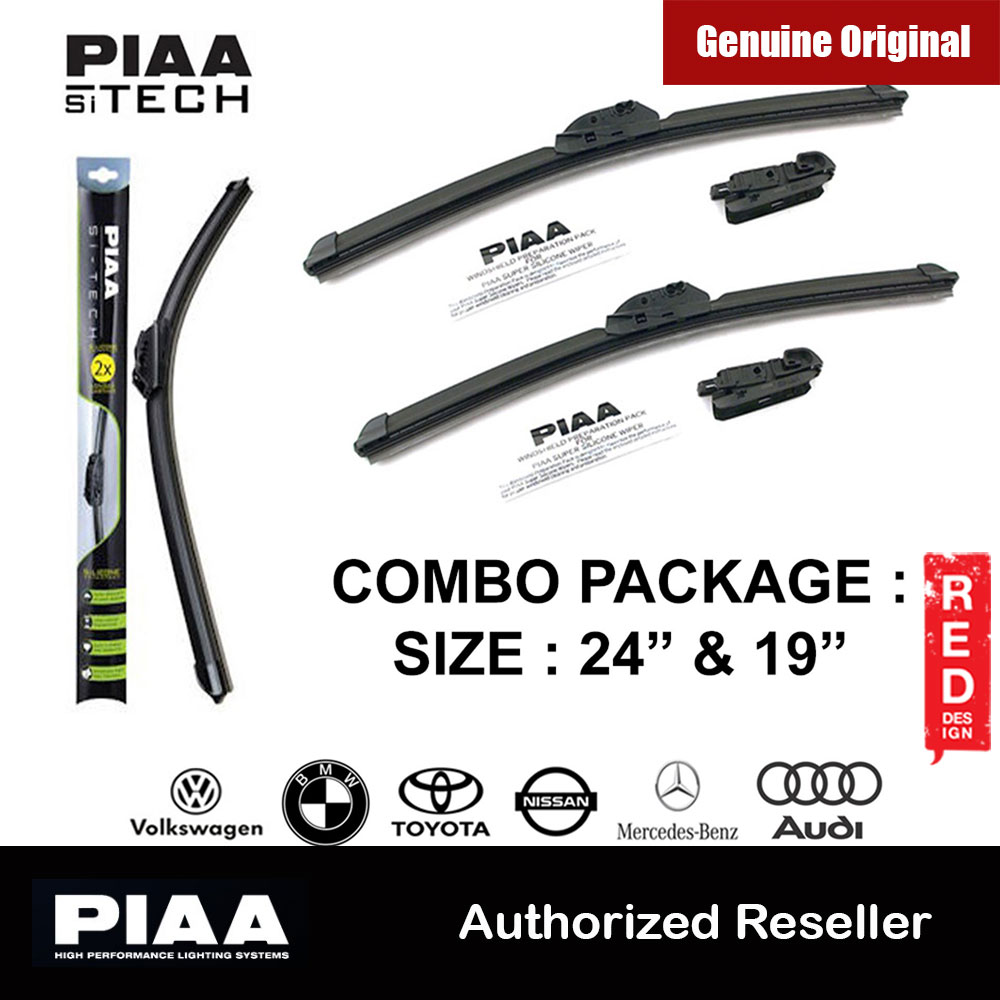 PIAA Si-Tech Silicone Wiper (Combo 24 & 19 ) for Audi A3 BMW 3-series BMW M3 Mercedes-Benz CLA-class Mercedes-Benz GLA-class Nissan Navara (Frontier) Nissan Teana Volkswagen Passat Volkswagen Jetta Volkswagen Scirocco Volkswagen CC