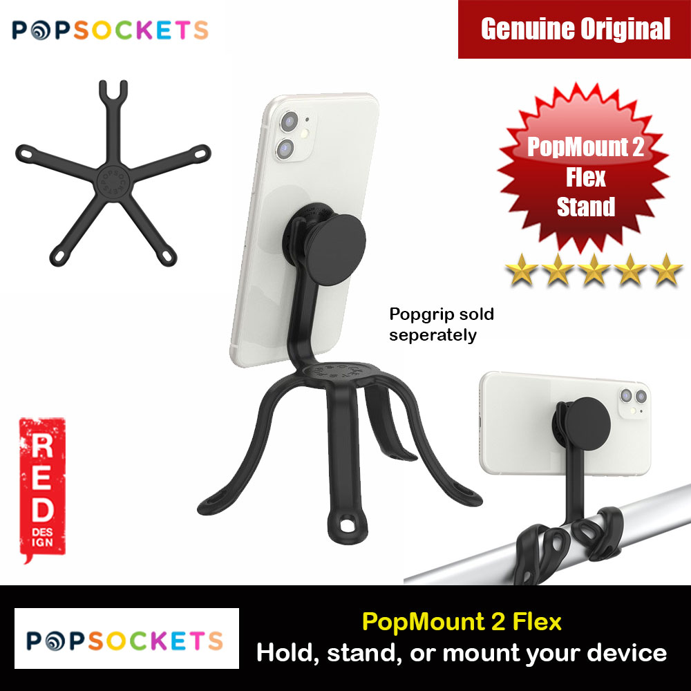 Popsockets PopMount 2 Flex  Flexible Stand Hold Stand Mount your device anywhere any position creation and on the go photography as Tripod desk mount (Black)