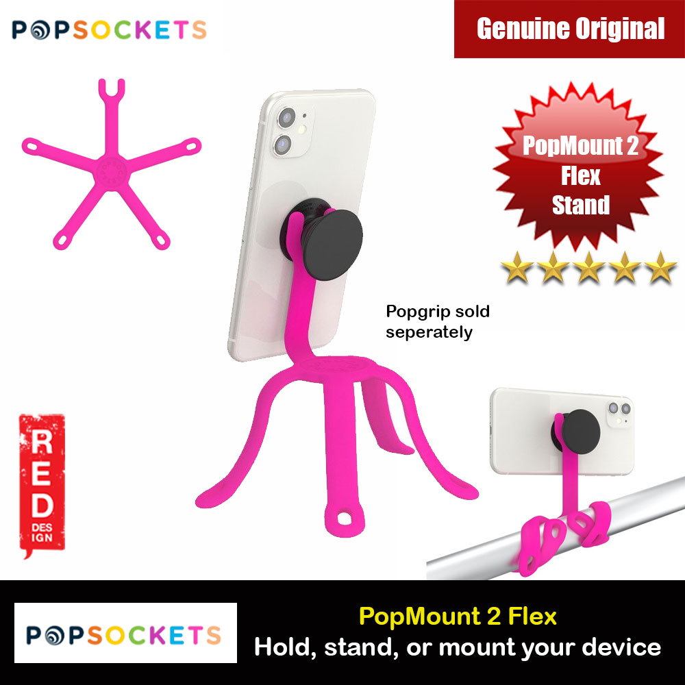 Popsockets PopMount 2 Flex  Flexible Stand Hold Stand Mount your device anywhere any position creation and on the go photography as Tripod desk mount (Pink)