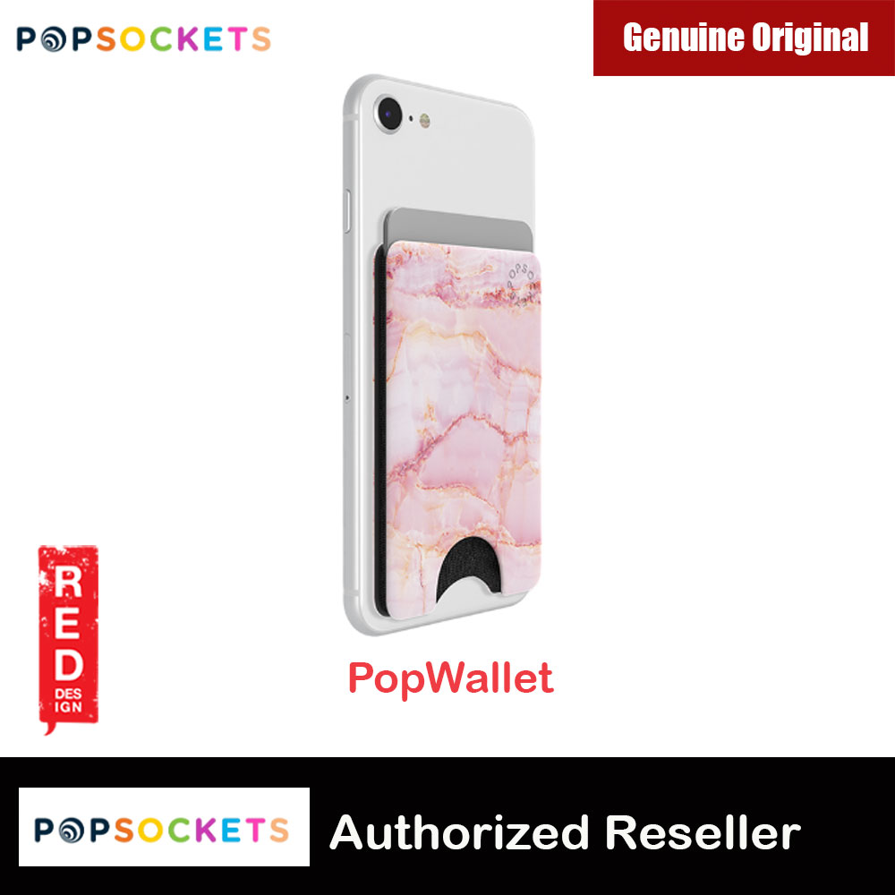 Popsocket Popwallet Card Holder Credit Card Holder Parking Ticket Holder Card Wallet (Pink Marble)