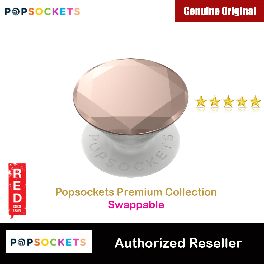 Popsockets A Phone Grip A Phone Stand An Earbud Management System - Diamond Rose Gold Metallic