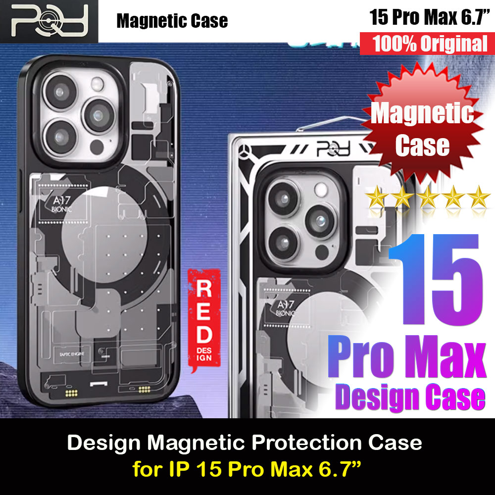 Red Design Selected Mecha Motherboard Chipset Design Magnetic Case Casing for iPhone 15 Pro Max 6.7