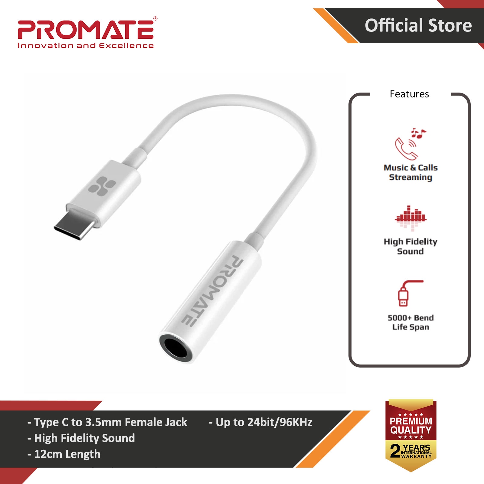 Promate USB-C to 3.5 mm Headphone Jack Adapter, Type C to 3.5mm Female Aux Audio Cable with HD Sound for Google Pixel 2 3 XL Samsung Huawei Moto OnePlus HTC Xiaomi AUXLink-C for Galaxy S23 Ultra