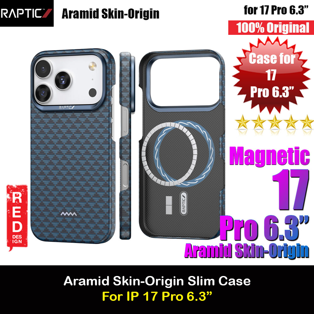 Raptic Aramid Fibre Origin Lightweight Ultra Slim Case with Magsafe for iPhone 17 Pro 6.3 (Profound)