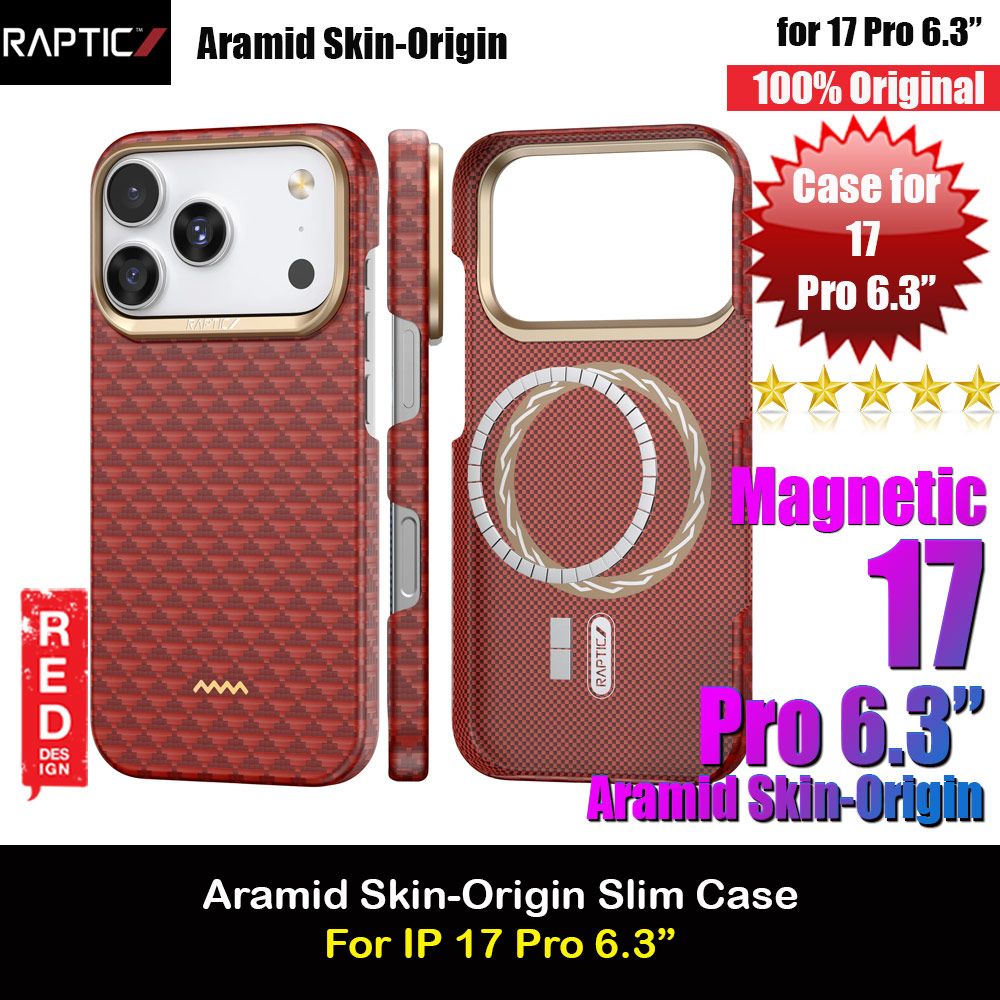 Raptic Aramid Fibre Origin Lightweight Ultra Slim Case with Magsafe for iPhone 17 Pro 6.3 (Oriental)