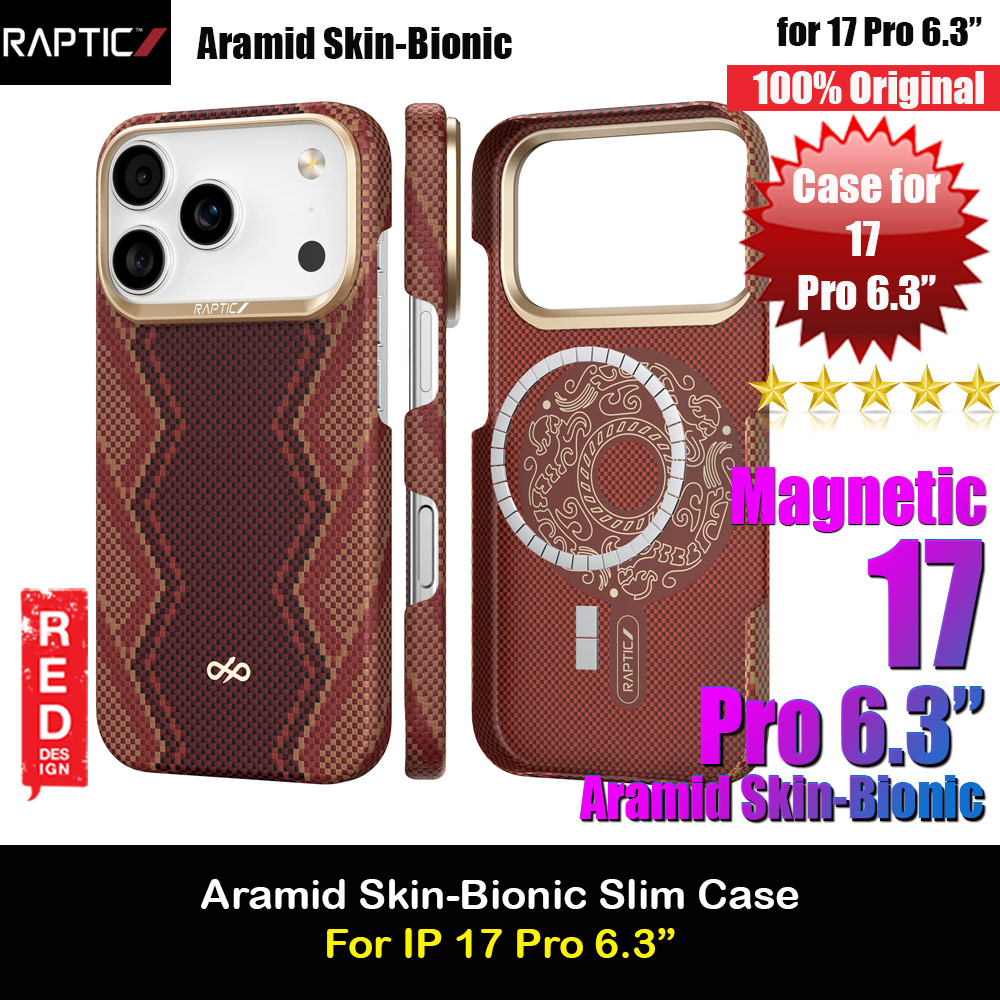 Raptic Aramid Fibre Bionic Lightweight Ultra Slim Case with Magsafe for iPhone 17 Pro 6.3 (Snake)