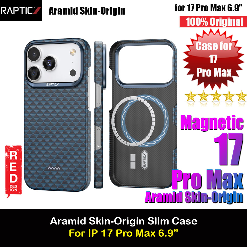 Raptic Aramid Fibre Origin Lightweight Ultra Slim Case with Magsafe for iPhone 17 Pro Max 6.9 (Profound)