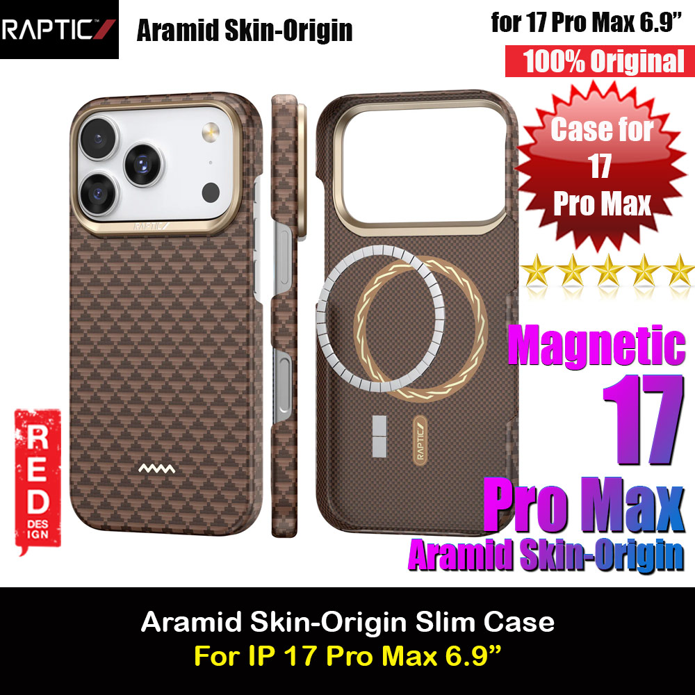 Raptic Aramid Fibre Origin Lightweight Ultra Slim Case with Magsafe for iPhone 17 Pro Max 6.9 (Humble)