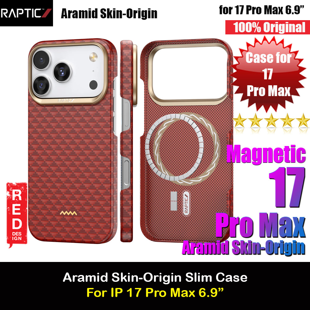 Raptic Aramid Fibre Origin Lightweight Ultra Slim Case with Magsafe for iPhone 17 Pro Max 6.9 (Oriental)