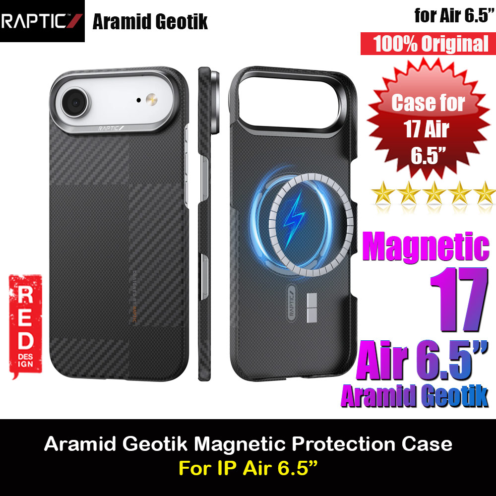 Raptic Aramid Fiber Geotik MgSafe Magnetic Compatible Drop Protection Case for iPhone Air 6.5 (Mondrain)