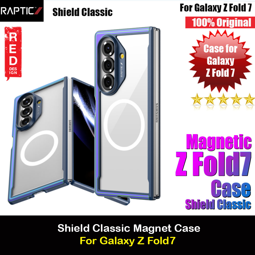 Raptic Galaxy Z Fold7 Shield Classic Magnetic Compatible Case for Galaxy Z Fold 7 (Iridescent)