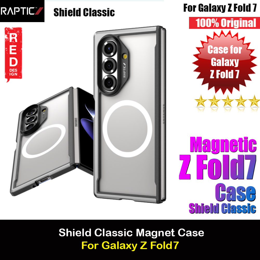 Raptic Galaxy Z Fold7 Shield Classic Magnetic Compatible Case for Galaxy Z Fold 7 (Black)