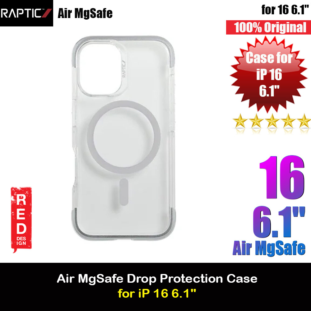 Raptic Air MgSafe Magnetic Compatible Drop Protection Case for iPhone 16 6.1 (Silver)