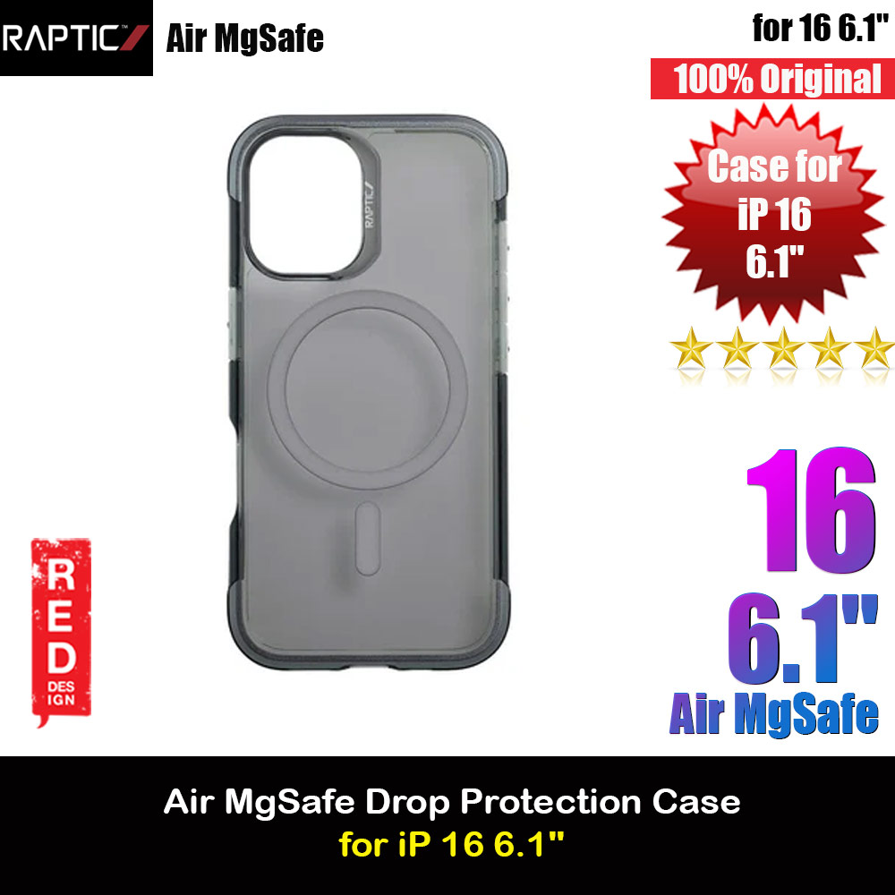 Raptic Air MgSafe Magnetic Compatible Drop Protection Case for iPhone 16 6.1 (Smoke)