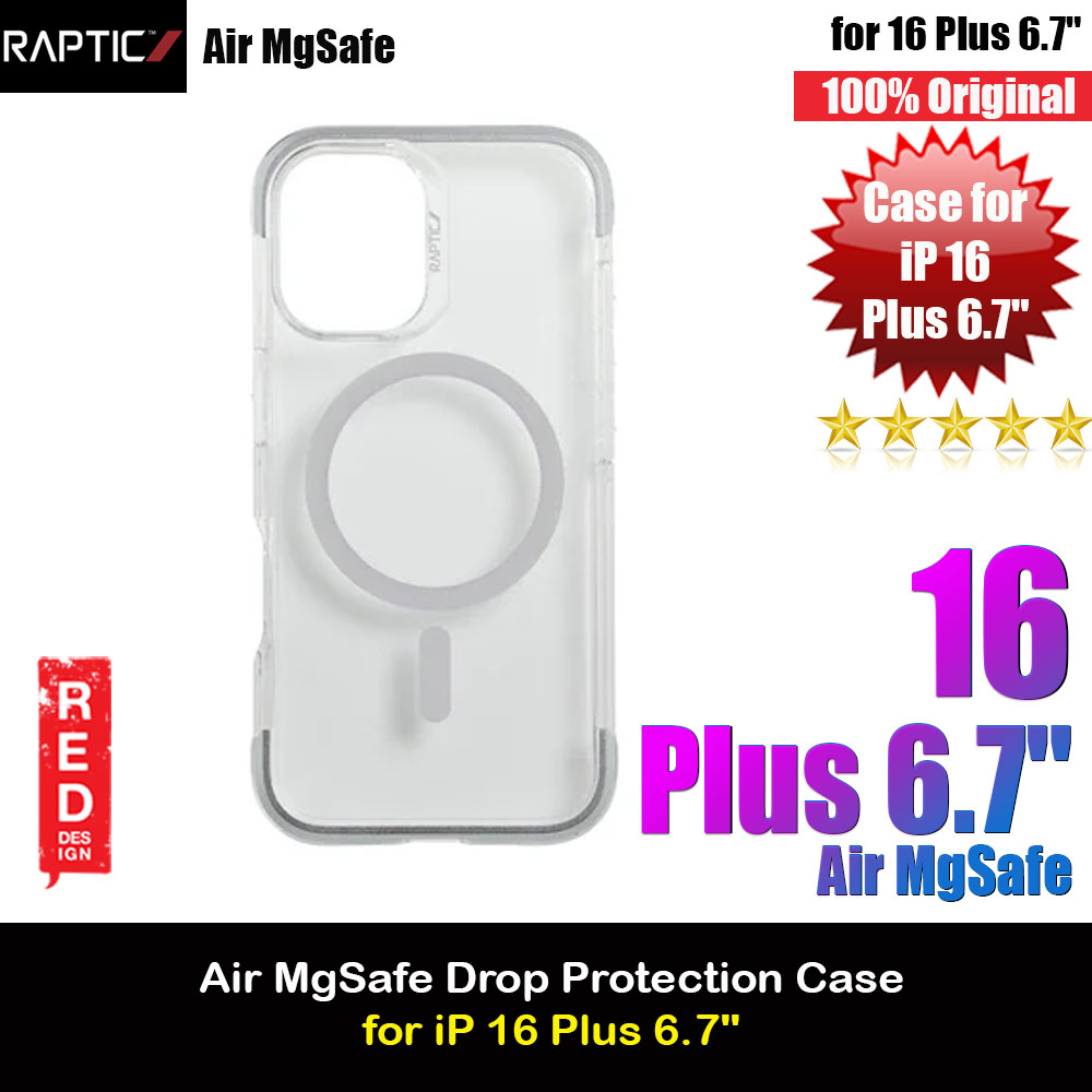 Raptic Air MgSafe Magnetic Compatible Drop Protection Case for iPhone 16 Plus 6.7 (Silver)