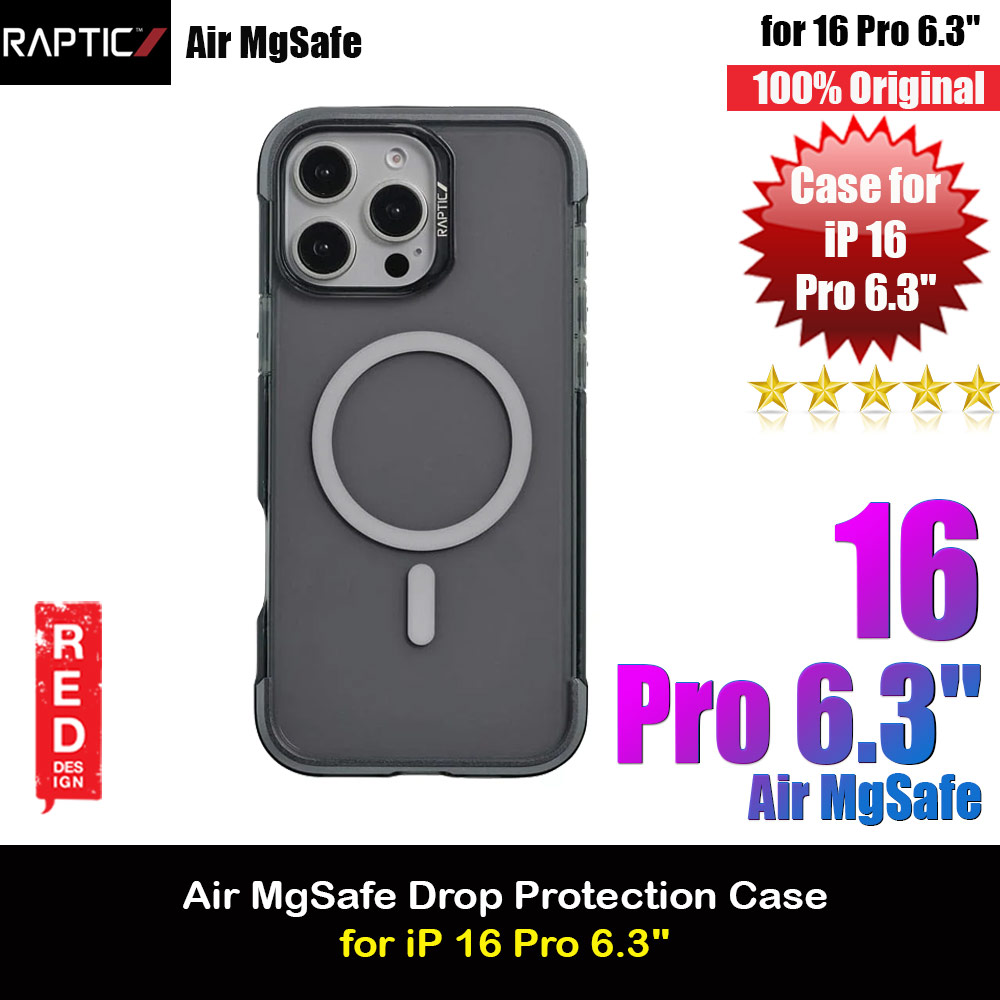Raptic Air MgSafe Magnetic Compatible Drop Protection Case for iPhone 16 Pro 6.3 (Smoke)