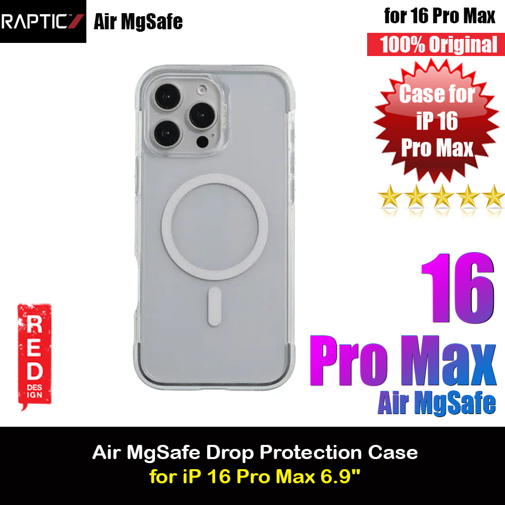 Raptic Air MgSafe Magnetic Compatible Drop Protection Case for iPhone 16 Pro Max 6.9 (Silver)