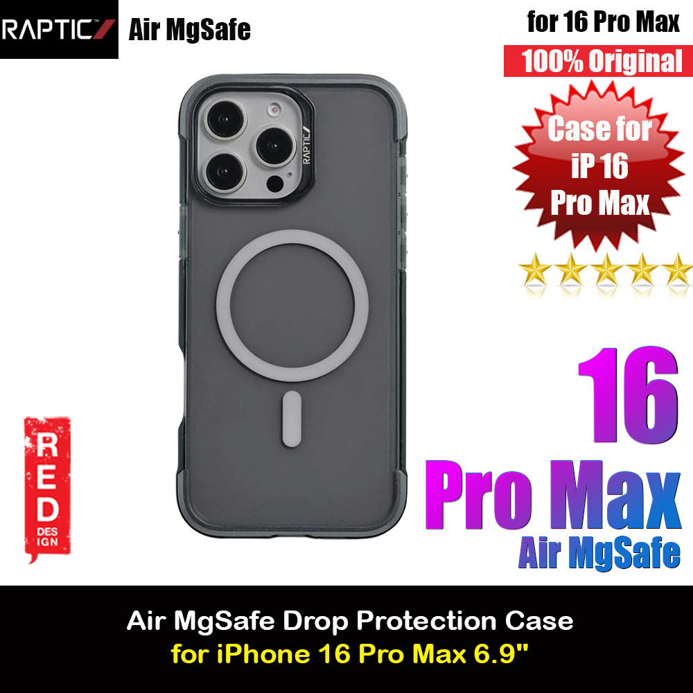 Raptic Air MgSafe Magnetic Compatible Drop Protection Case for iPhone 16 Pro Max 6.9 (Smoke)