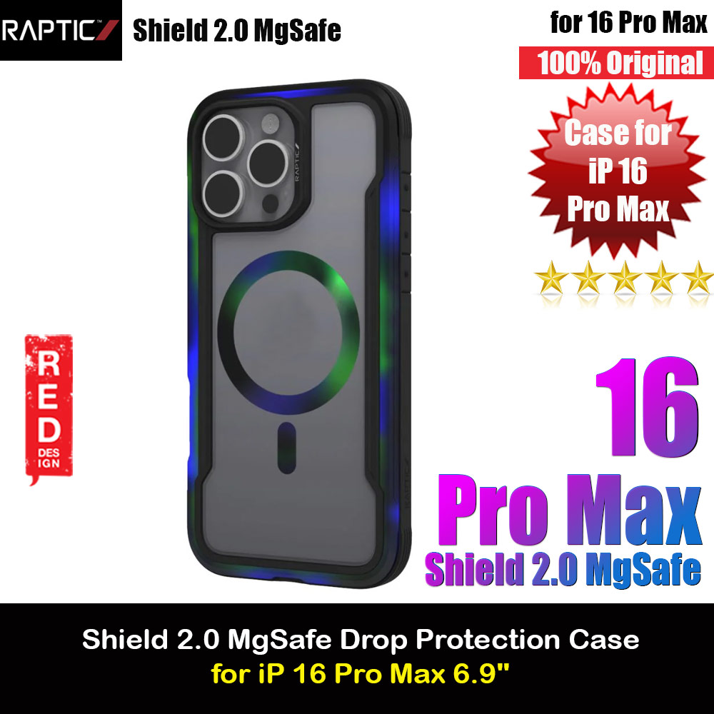 Raptic Shield 2.0 MgSafe Magnetic Compatible Drop Protection Case for iPhone 16 Pro Max 6.9 (Onyx)