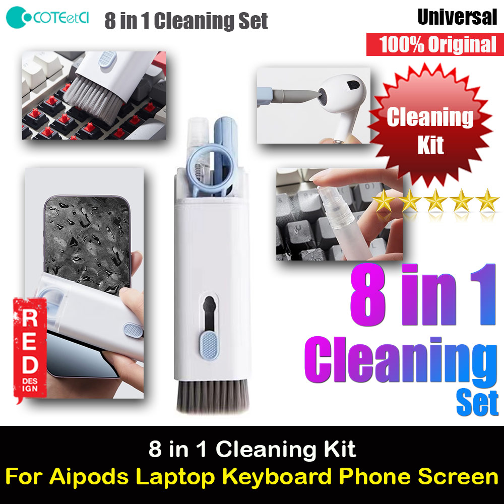 Coteci 8 in 1 Keyboard Cleaning Kits Airpods Cleaner Headset Cleaner Pen Laptop Screen Cleaning Bluetooth Earphones Cleaning Kit Phone Screen Cleaning Kit