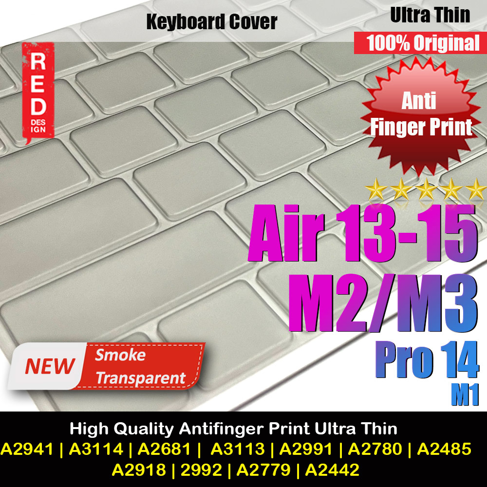 High Transparency Ultra Thin Keyboard Cover Protector for Macbook Air 13" 15" M3 2024 A2681 A3113 A2941/A3114 Macbook Pro 16 2023 2023 Pro16 A2991 A2780 A2485 (Smoke)