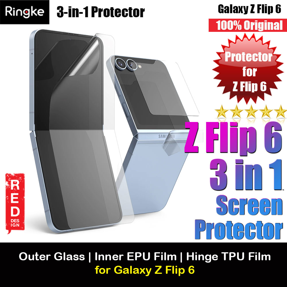 Ringke Front Inner Hinge 3 in 1 Full Set Screen Protector for Samsung Galaxy Z Flip 6 (2pcs Pack)