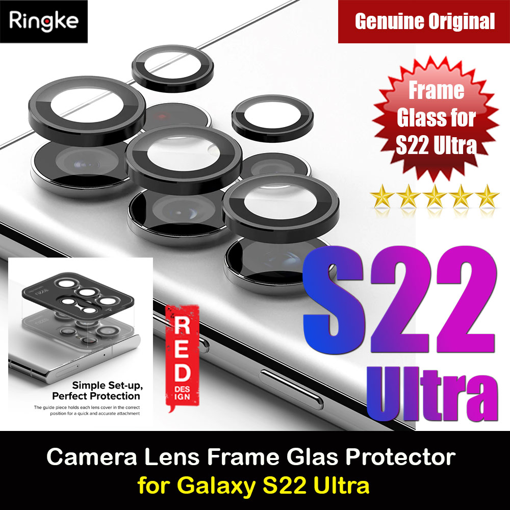 Ringke Camera Lens Frame Glass Protector for Samsung Galaxy S22 Ultra (Black)