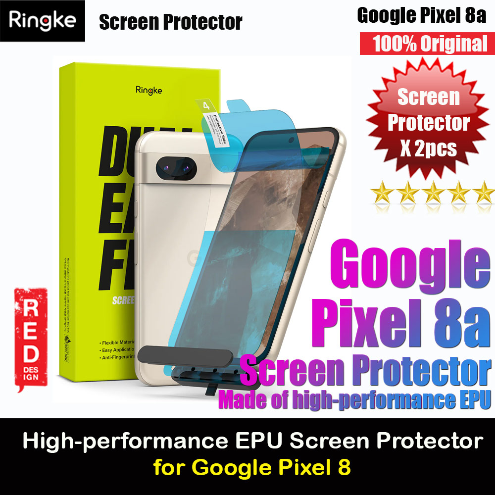 Ringke Dual Easy Film Screen Protector with Installation Jig for Google Pixel 8a (Clear 2pcs Pack)