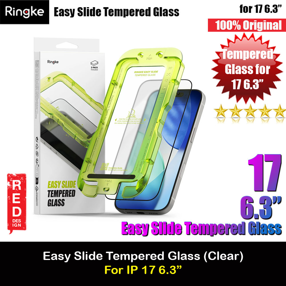 Ringke Easy Slide Tempered Glass Screen Protector for iPhone 17 6.3  (Clear) 2pcs