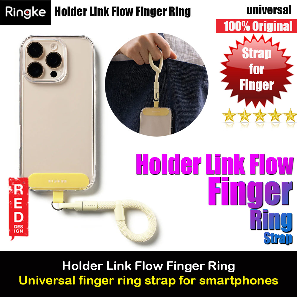 Ringke Holder Link Flow Finger Ring Strap Phone Strap for closed-bottom phone case (Butter Yellow)
