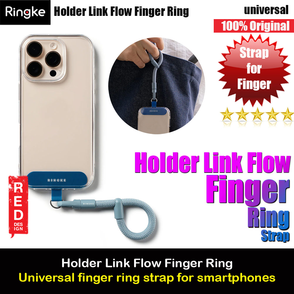 Ringke Holder Link Flow Finger Ring Strap Phone Strap for closed-bottom phone case (Urban Blue)