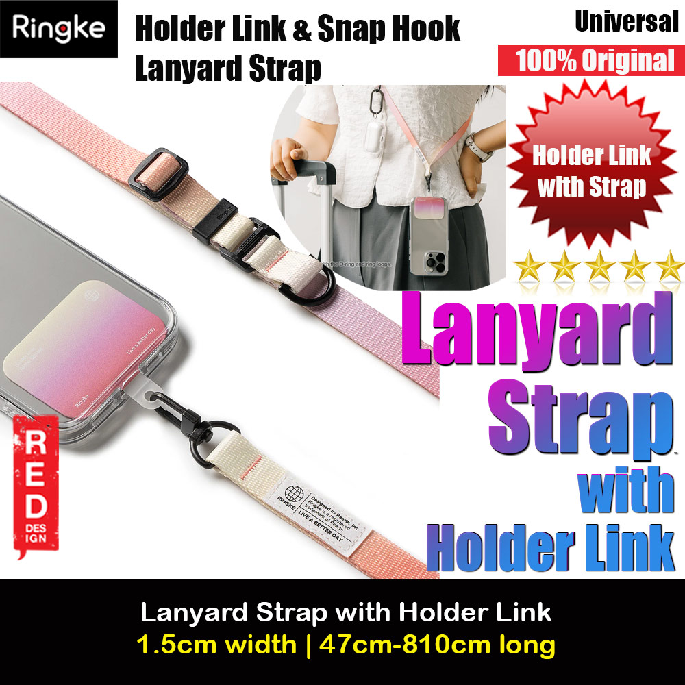 Ringke Adjustable Shoulder Holder Link Snap Hook Lanyard Crossbody Phone Strap for Phone case (ALOHA SUNSET)