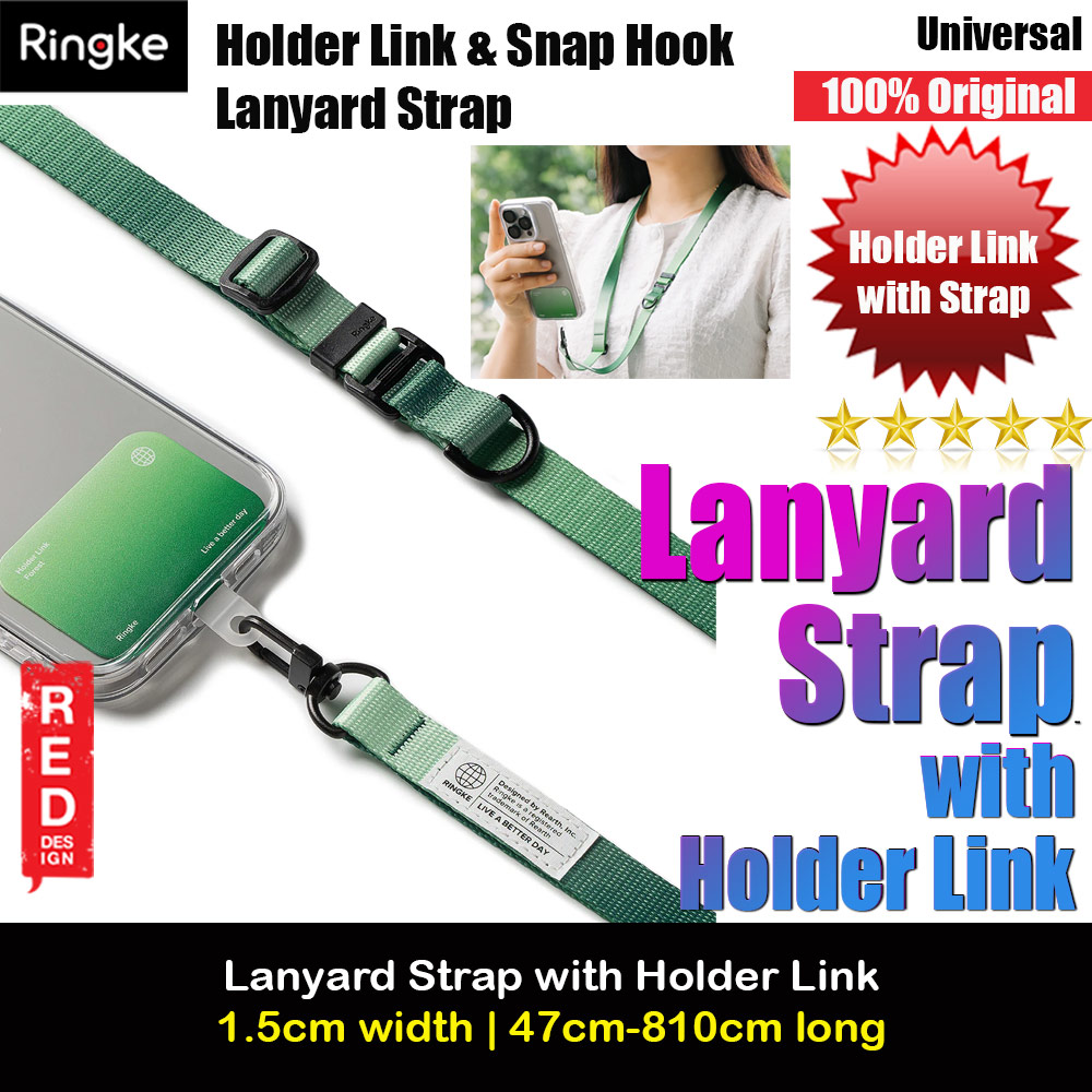 Ringke Adjustable Shoulder Holder Link Snap Hook Lanyard Crossbody Phone Strap for Phone case (FOREST)