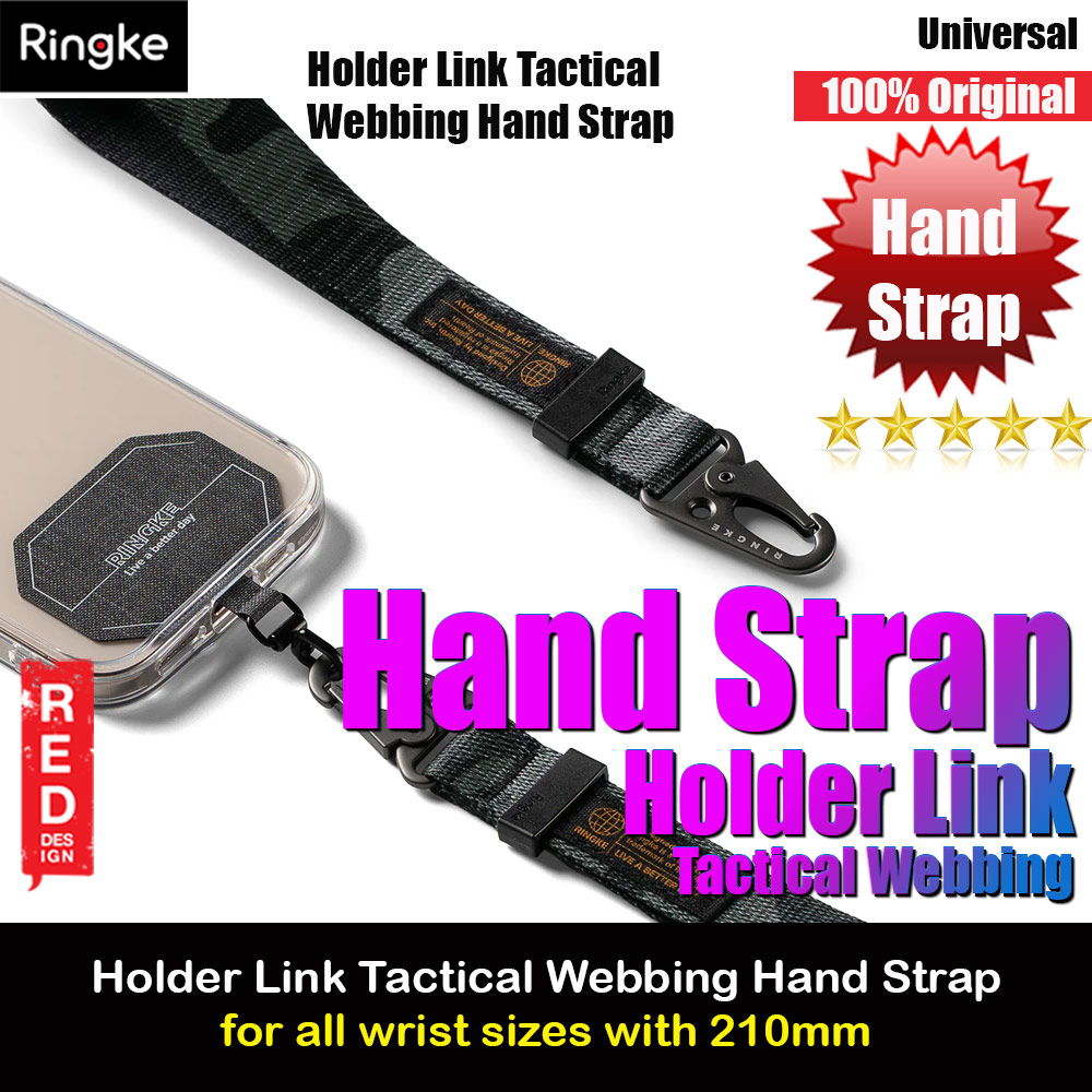 Ringke Hand Strap Tough All Purpose Heavy Duty Tactical Carabiner Clasp for Smartphone (Camo Black)