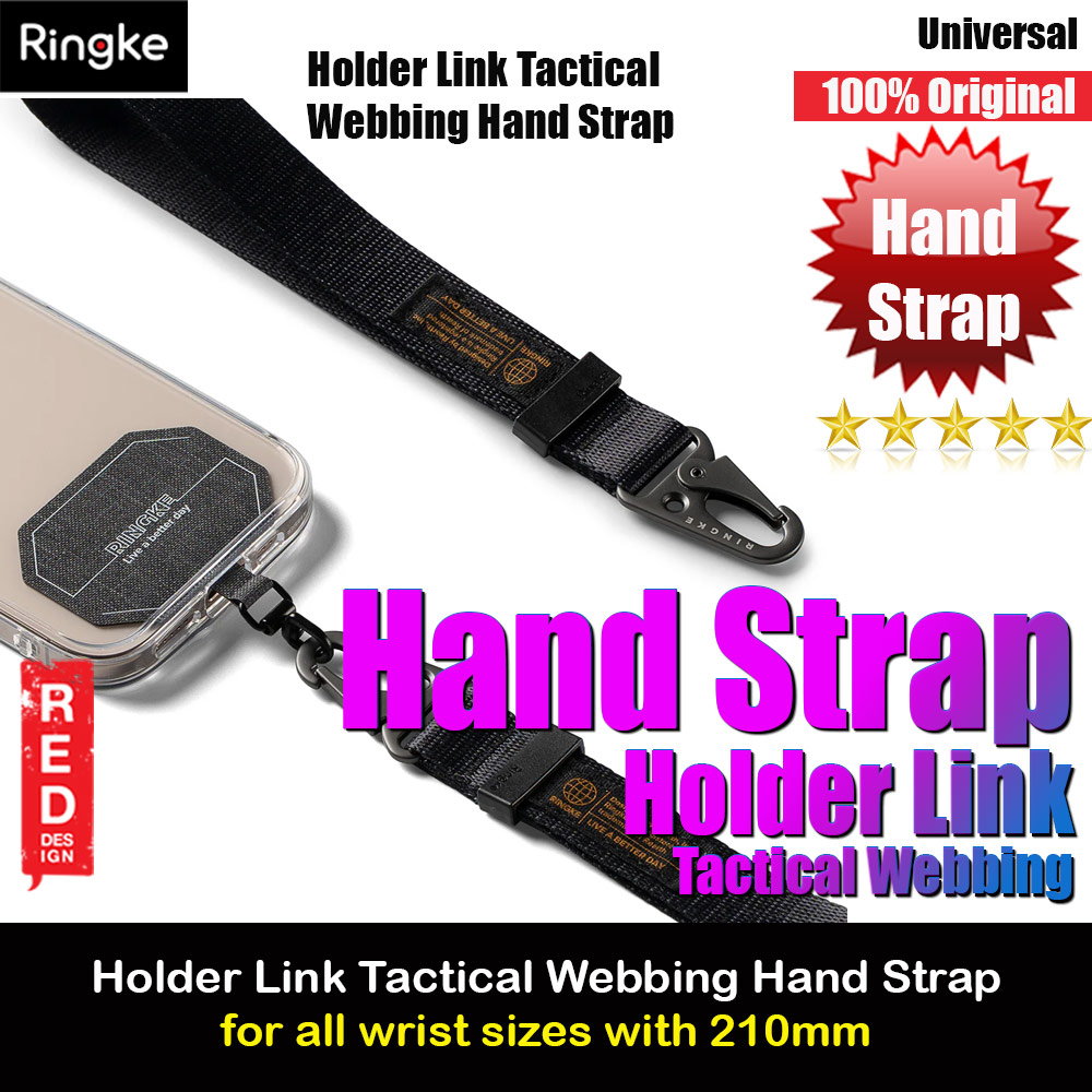 Ringke Hand Strap Tough All Purpose Heavy Duty Tactical Carabiner Clasp for Smartphone (Black)