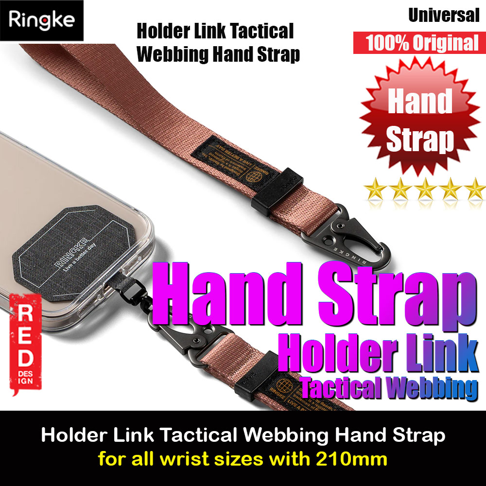 Ringke Hand Strap Tough All Purpose Heavy Duty Tactical Carabiner Clasp for Smartphone (Dusky Pink)