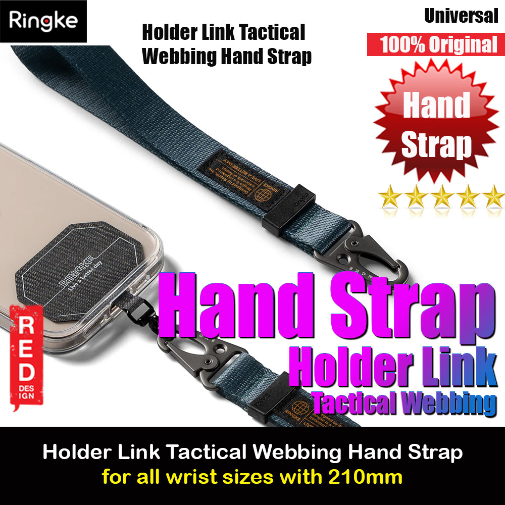 Ringke Hand Strap Tough All Purpose Heavy Duty Tactical Carabiner Clasp for Smartphone (Shadow Blue)