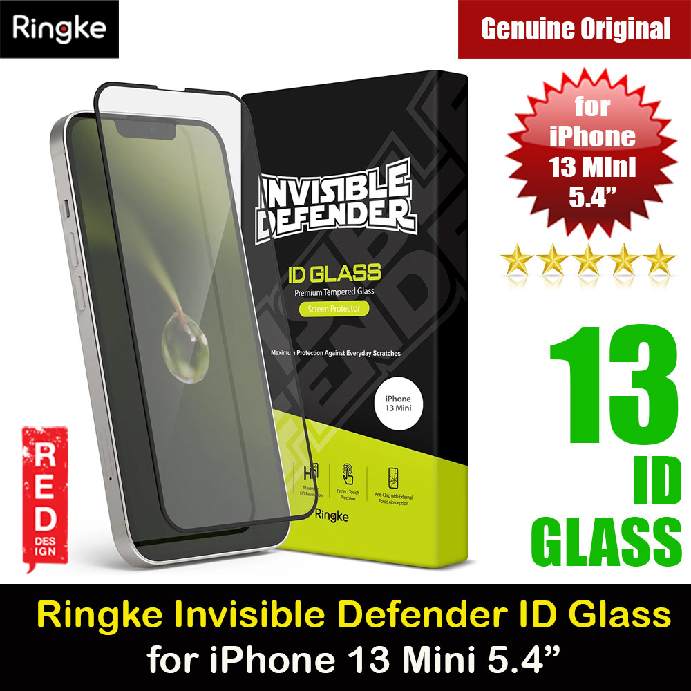 Ringke Invisible Defender Glass Tempered Glass Screen Protector for Apple iPhone 13 Mini 5.4 (Clear)