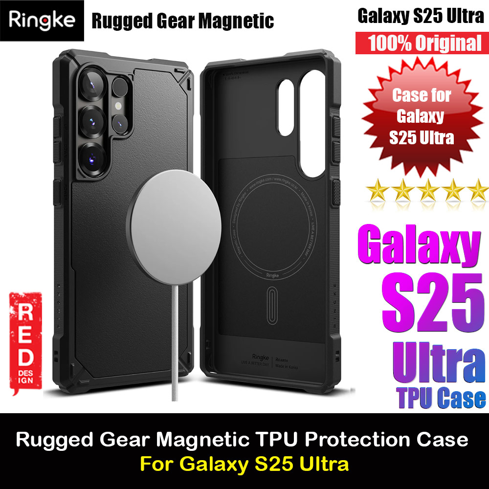 Ringke Rugged Gear Magnetic TPU Protection Case for Samsung Galaxy S25 Ultra (Black)