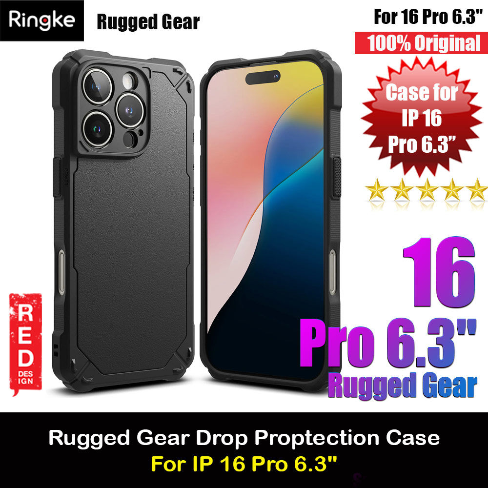 Ringke Rugged Gear Drop Protection Case for Apple iPhone 16 Pro 6.3 (Black)