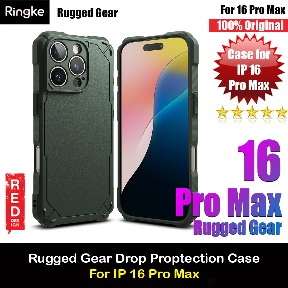 Ringke Rugged Gear Drop Protection Case for Apple iPhone 16 Pro Max 6.9 (Dark Green)