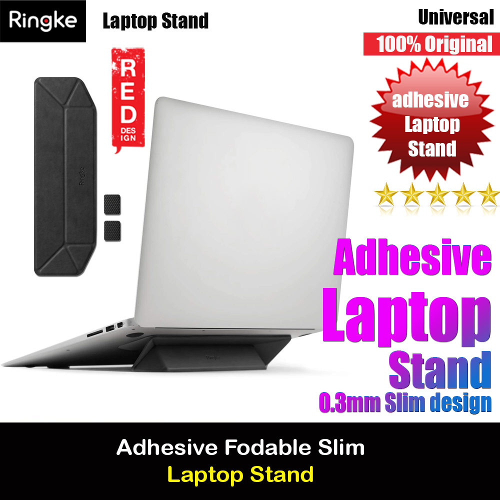 Ringke Adhesive Foldable Slim Laptop Stand for Macbook (Black)