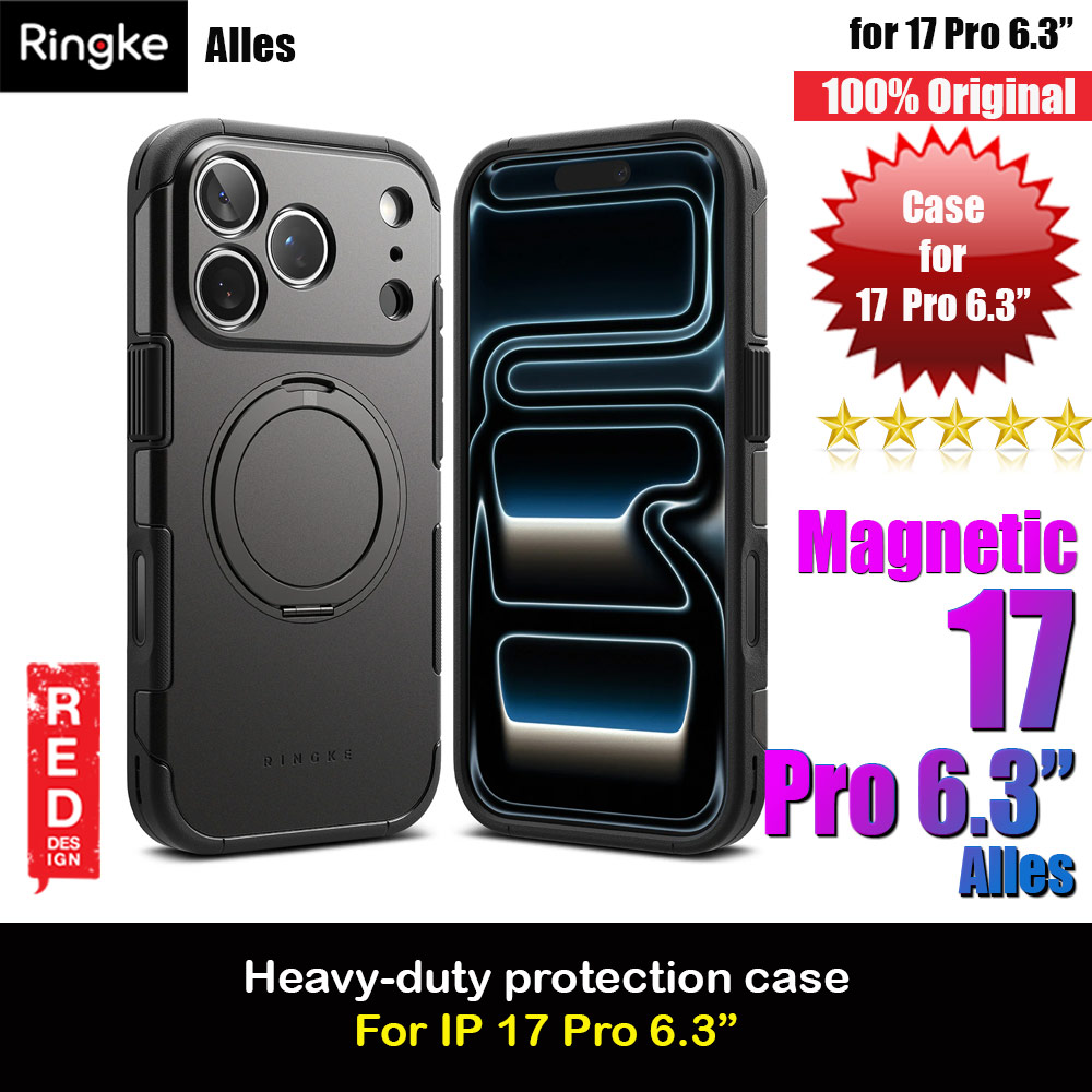 Ringke Alles Magnetic Compatible Heavy Duty Drop Protection Case with Kickstand and Camera Control button cover  for iPhone 17 Pro 6.3 (Gunmetal)