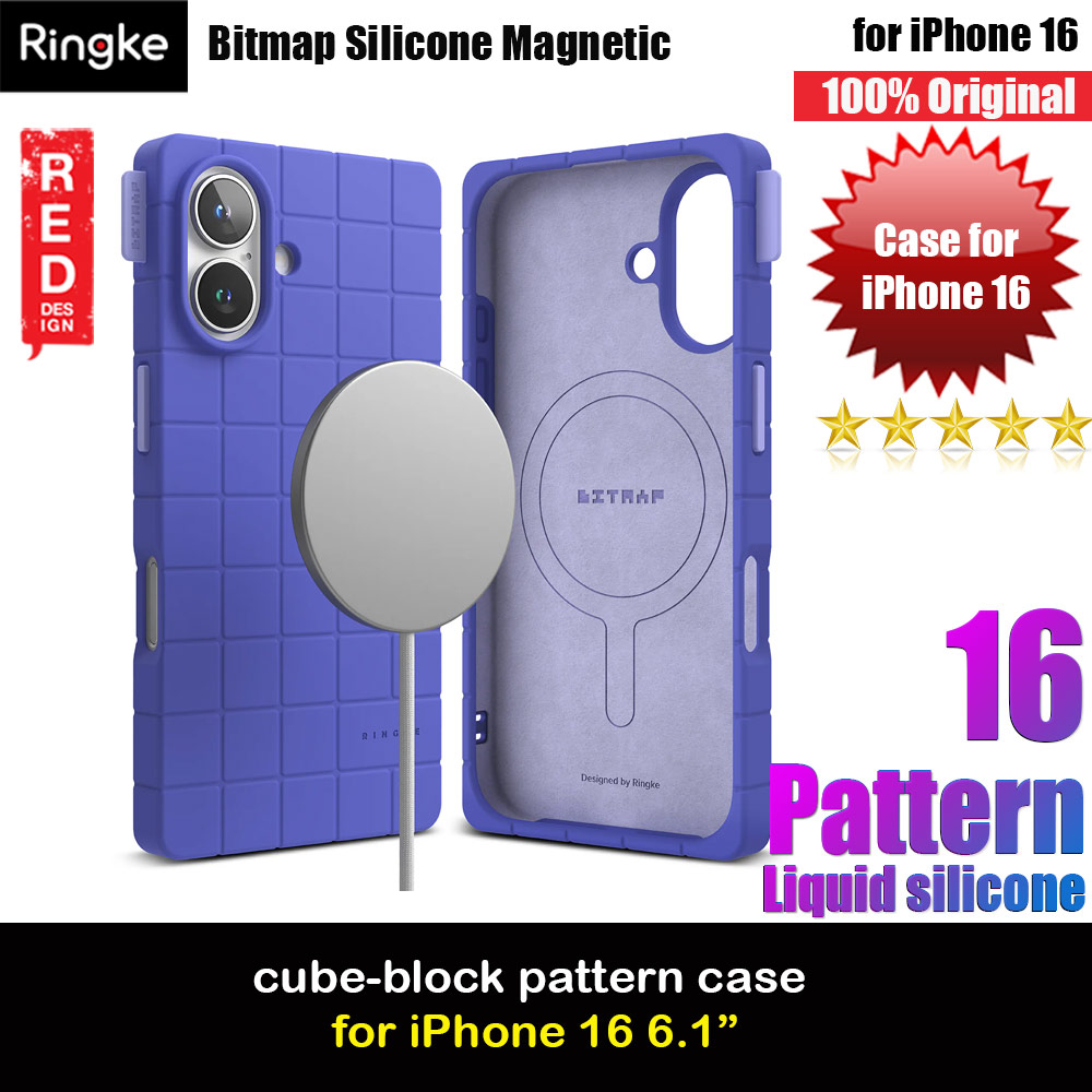 Ringke Bitmap Magnetic Pattern Drop Protection Case for iPhone 16 6.1 (Ultramarine)