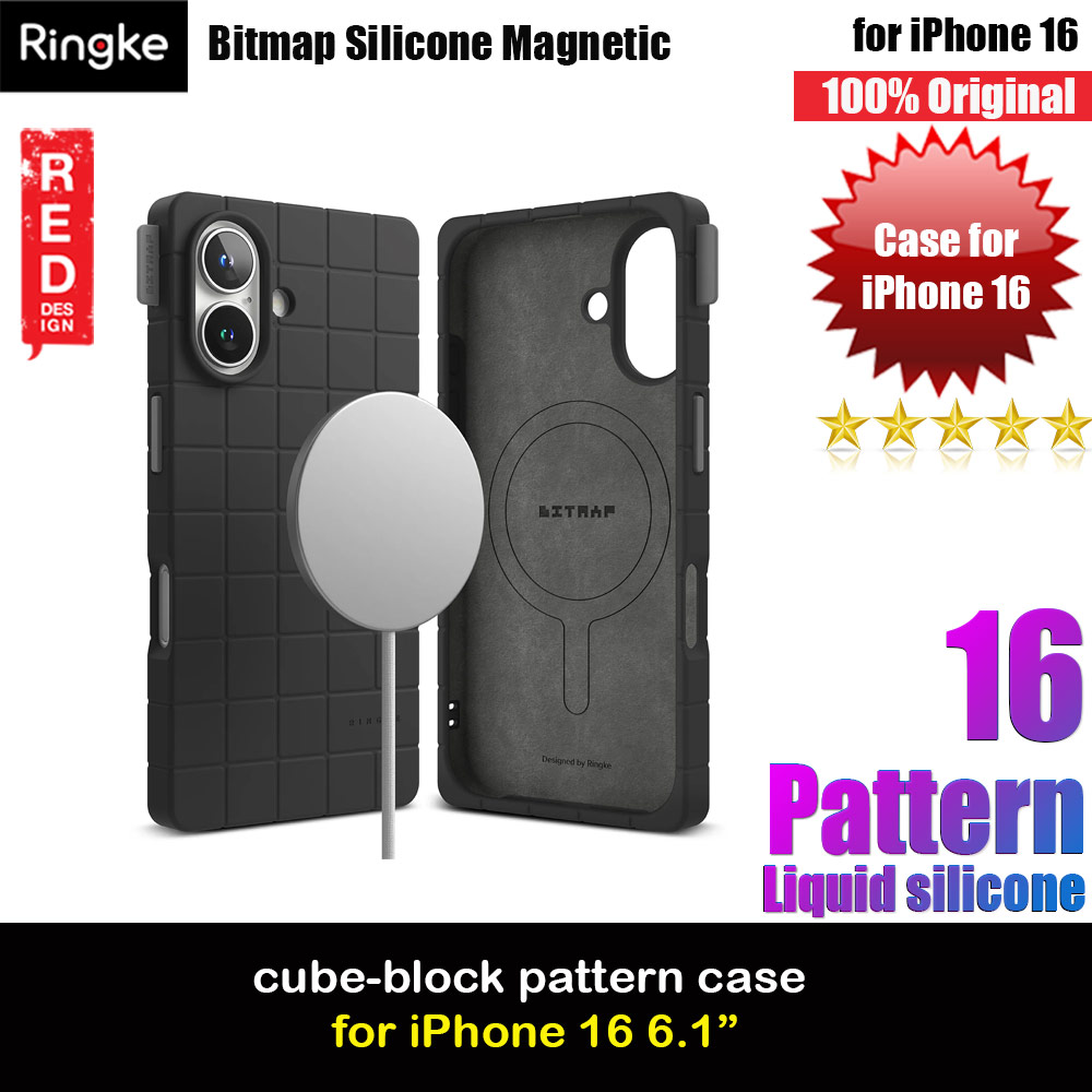 Ringke Bitmap Magnetic Pattern Drop Protection Case for iPhone 16 6.1 (Black)