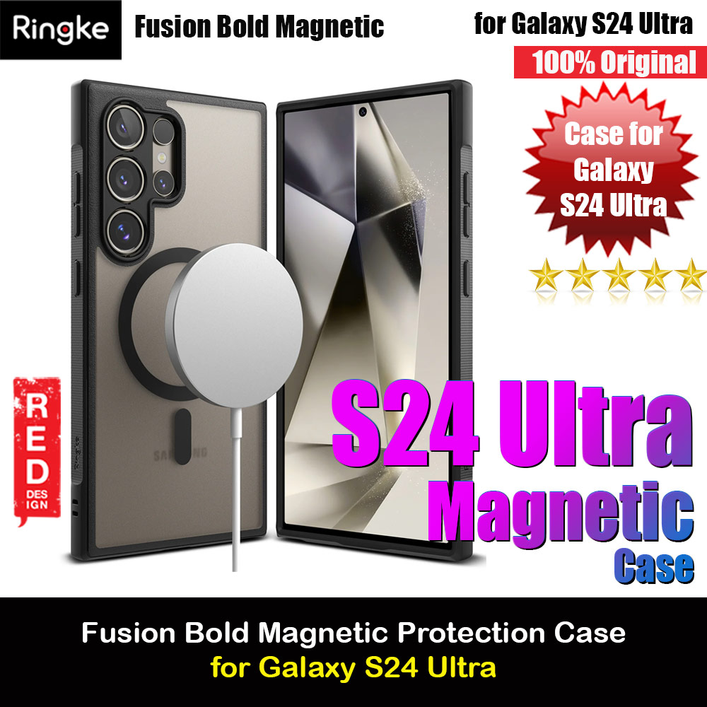 Ringke Fusion Bold Magnetic Transparent Protection Case for Samsung Galaxy S24 Ultra (Black)