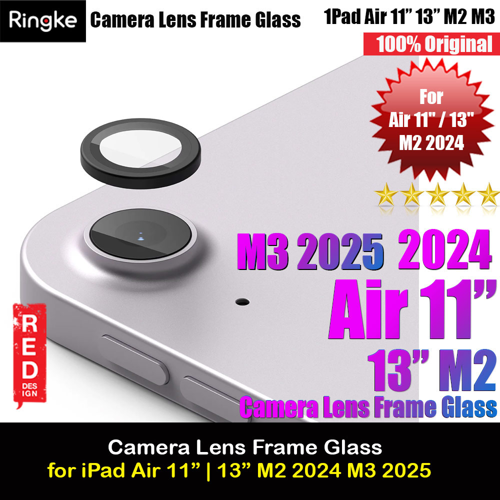 Ringke Camera Lens Frame Glass Protector with Easy Installation for iPad Air 11 2024 13 M2 M3 2025 (Black)