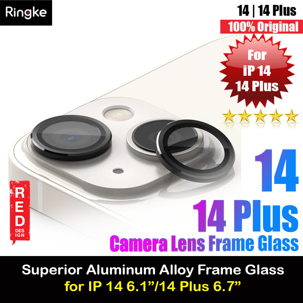 Ringke Camera Lens Frame Glass for Apple iPhone 14 Plus 6.7 iPhone 14 6.1 (Black)