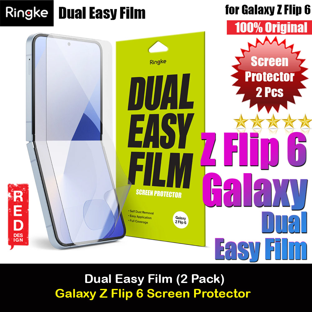 Ringke Screen Protector Dual Easy Film Interior Screen Protector for Samsung Galaxy Z Flip 6 (2pcs Pack)